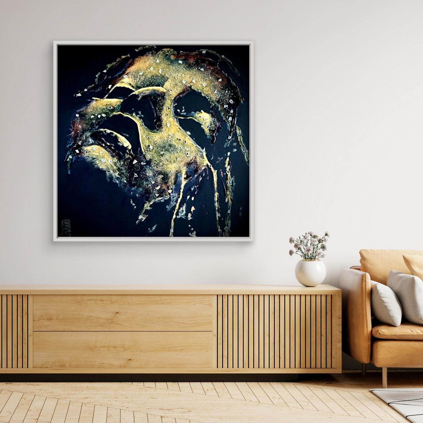 HM-ART1533- Your Burnt Ochre mask only weeps in the dark