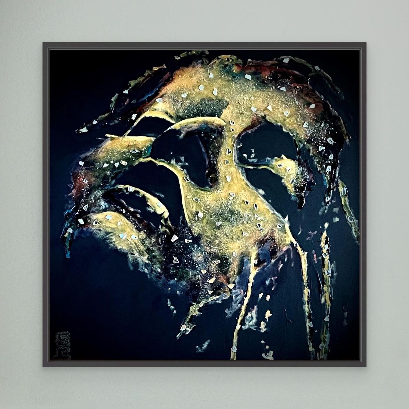 HM-ART1533- Your Burnt Ochre mask only weeps in the dark