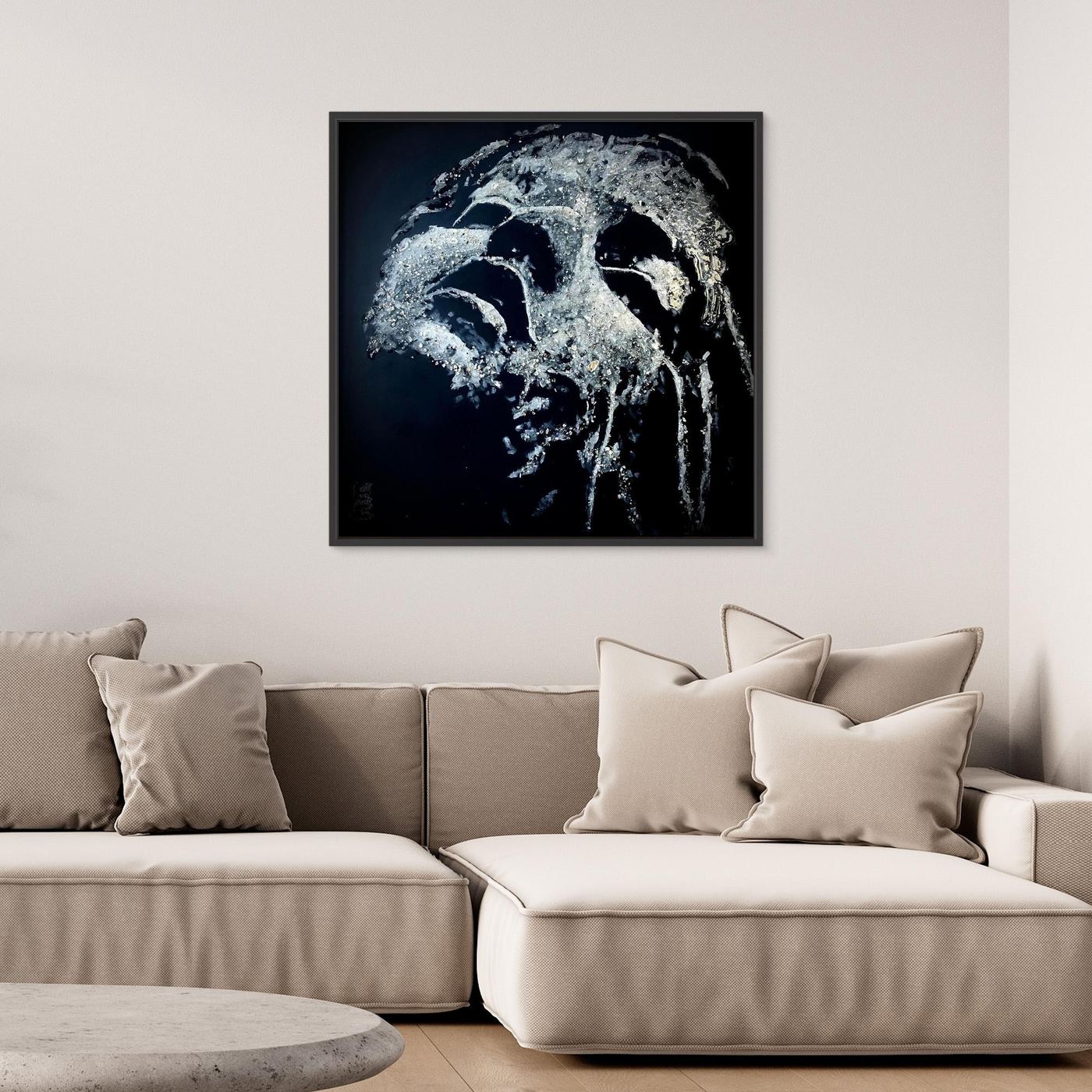 HM-ART1531- Your Silver Ash mask only weeps in the dark- SILVER