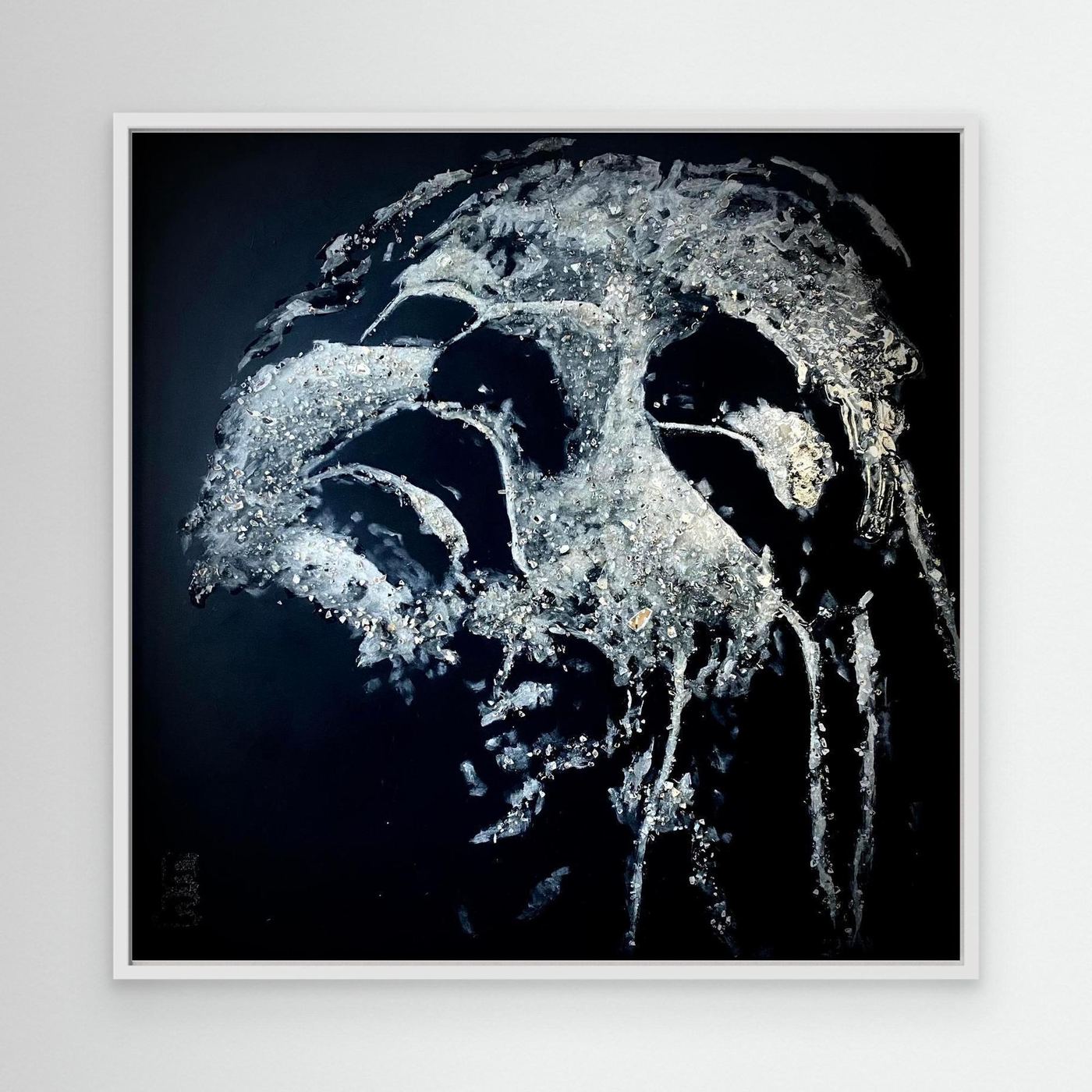 HM-ART1531- Your Silver Ash mask only weeps in the dark- SILVER