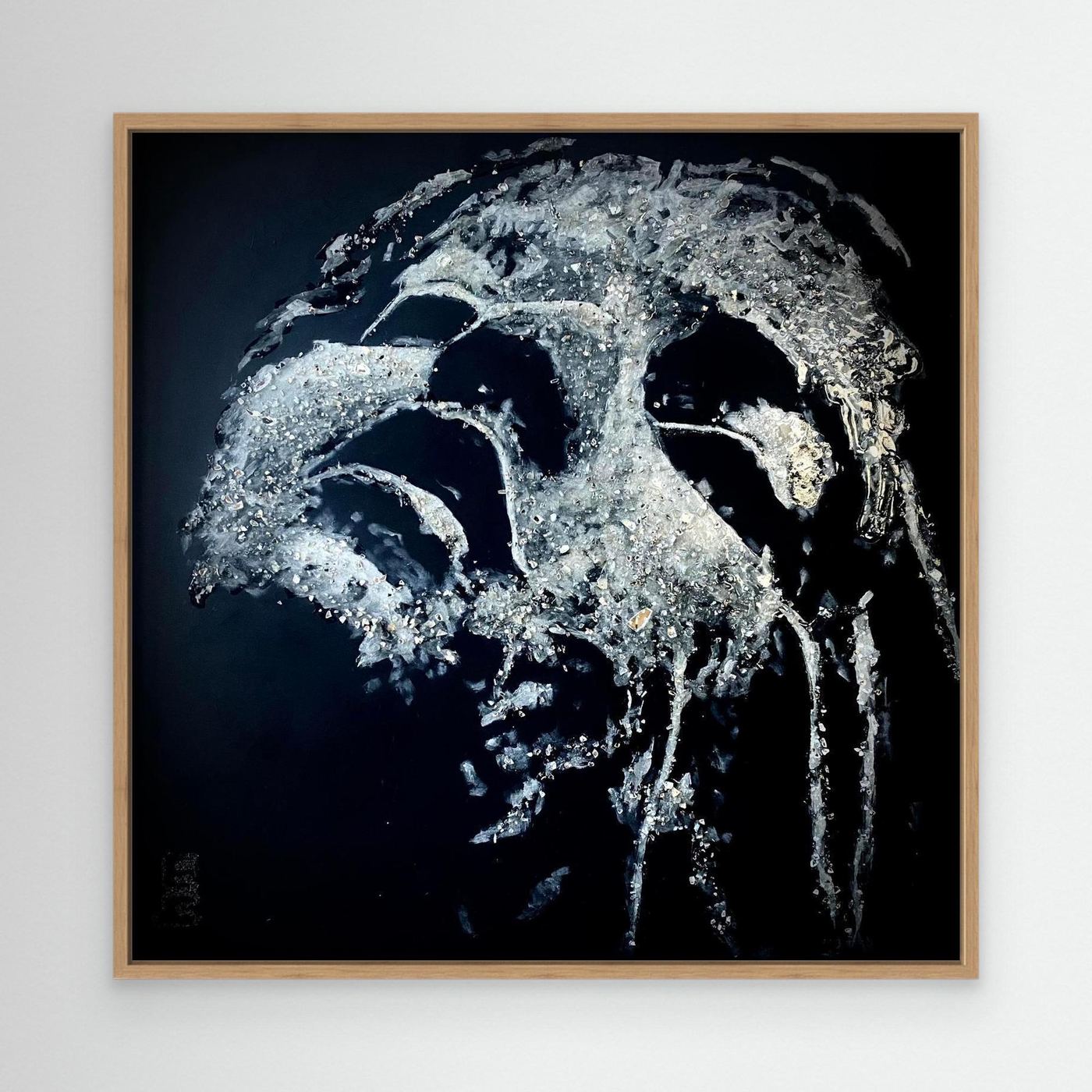 HM-ART1531- Your Silver Ash mask only weeps in the dark- SILVER