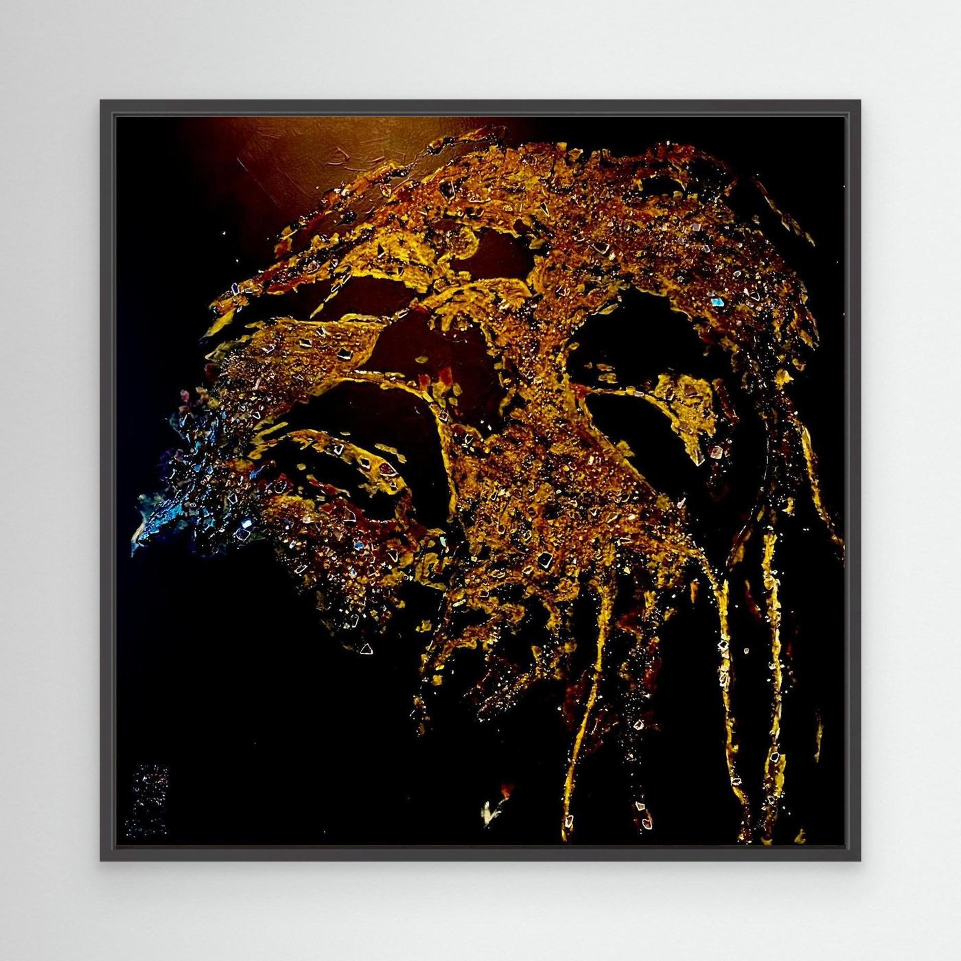 HM-ART1527- Your Oxide Gold mask only weeps in the dark