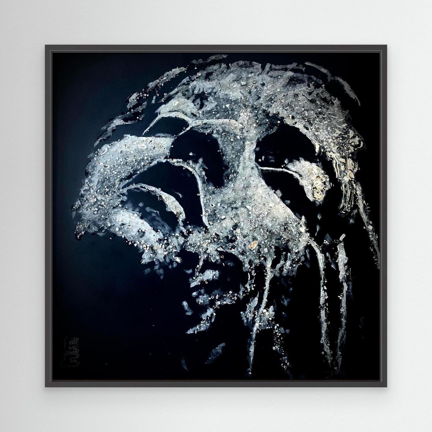 HM-ART1531- Your Silver Ash mask only weeps in the dark- SILVER