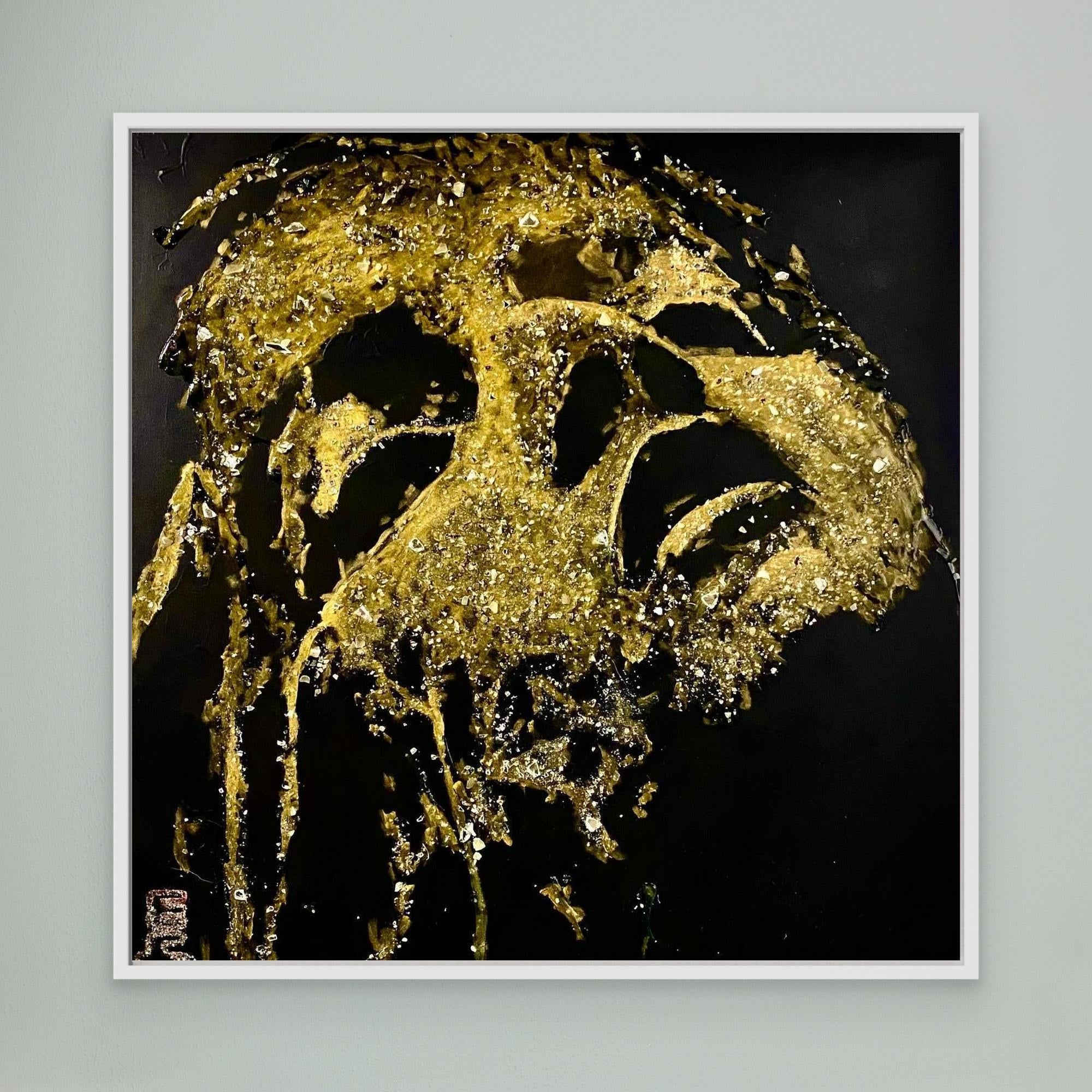 HM-ART1530- Your mask only weeps in the dark- GOLD