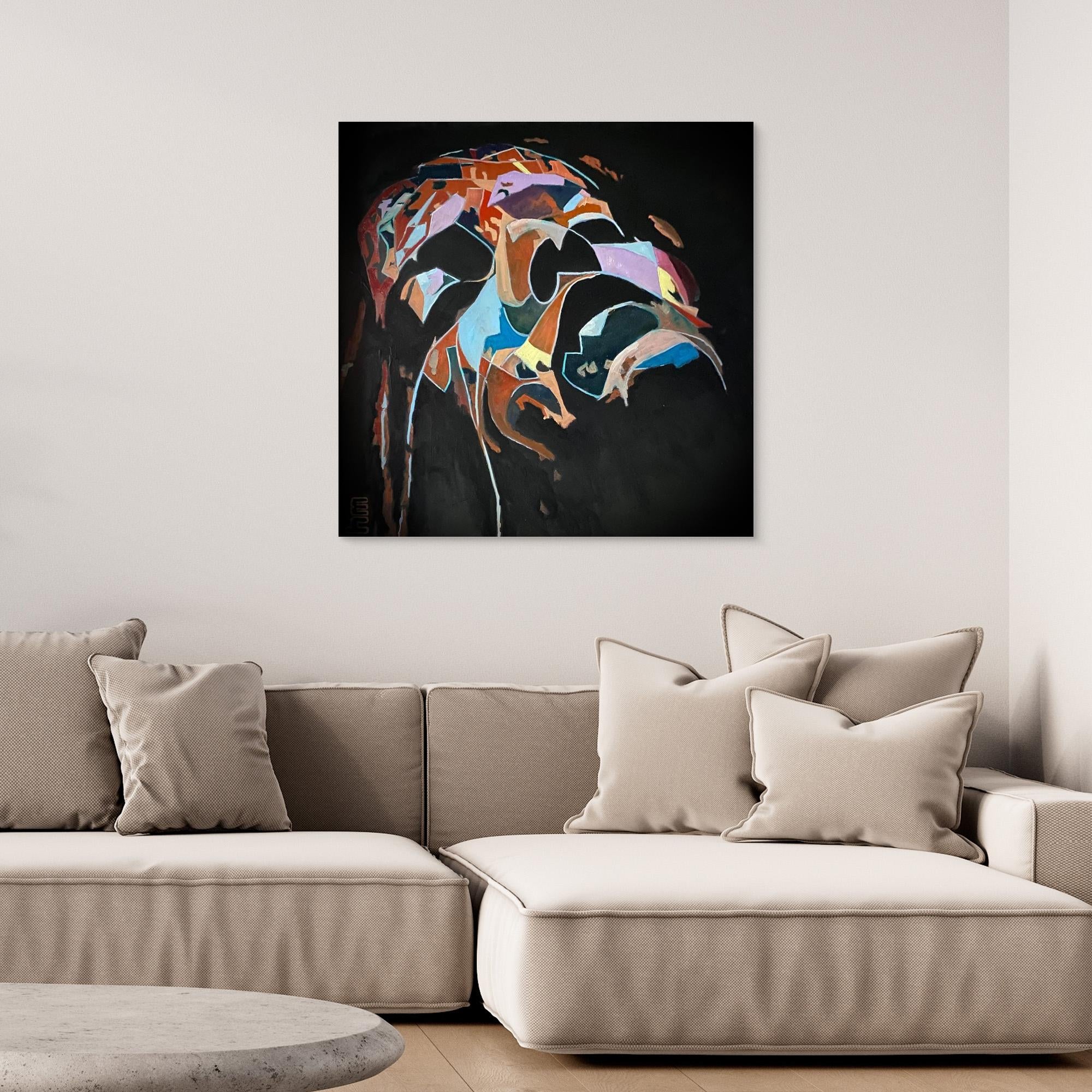 HM-ART1534- Your mask only weeps in the dark- Cubism