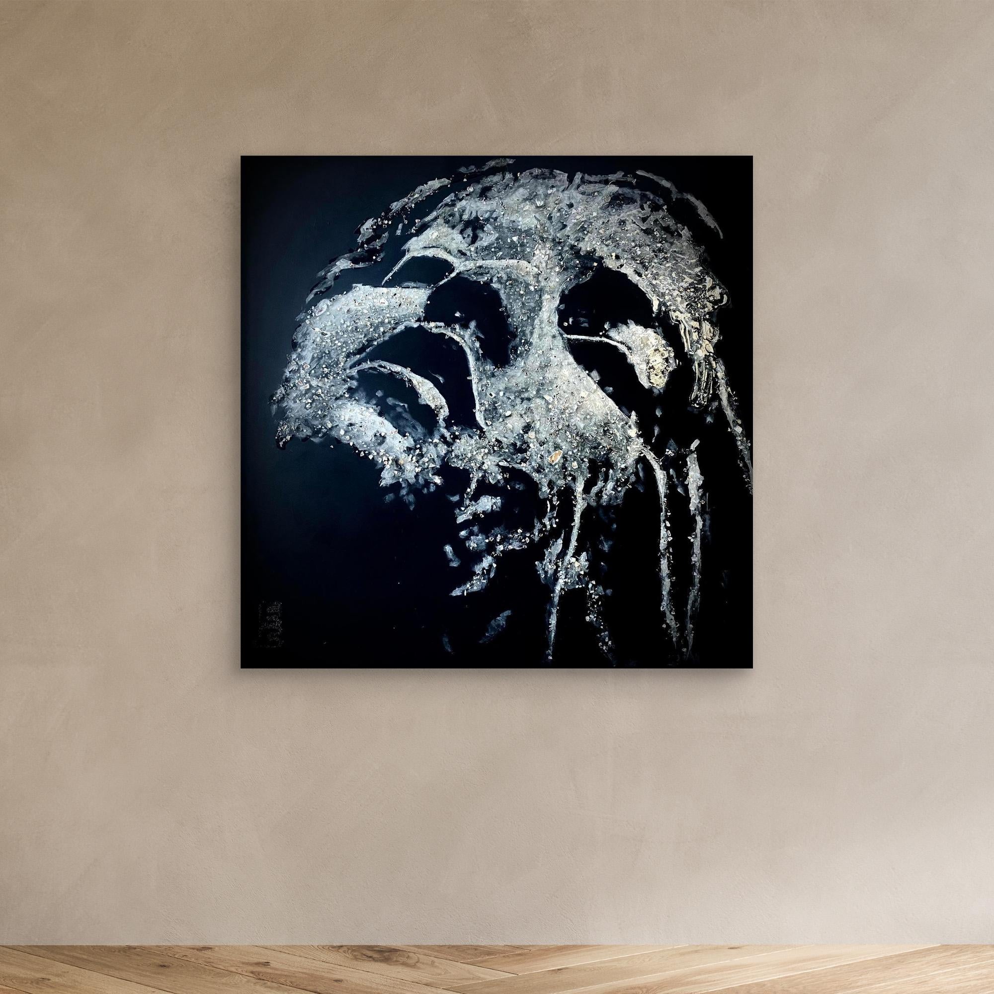 HM-ART1531- Your mask only weeps in the dark- SILVER