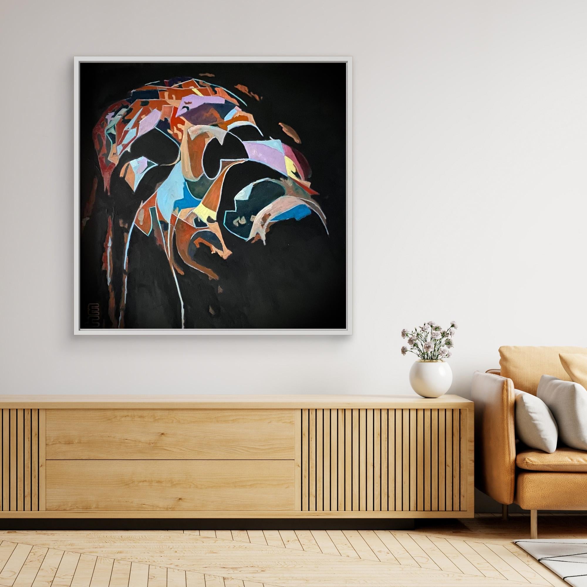 HM-ART1534- Your mask only weeps in the dark- Cubism