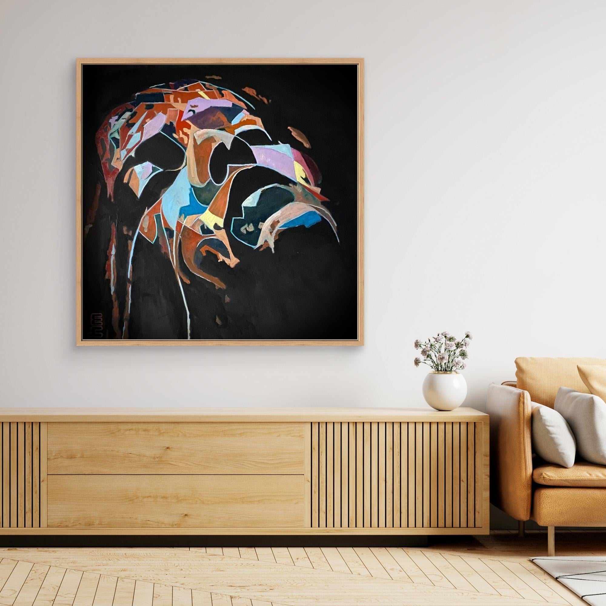 HM-ART1534- Your mask only weeps in the dark- Cubism