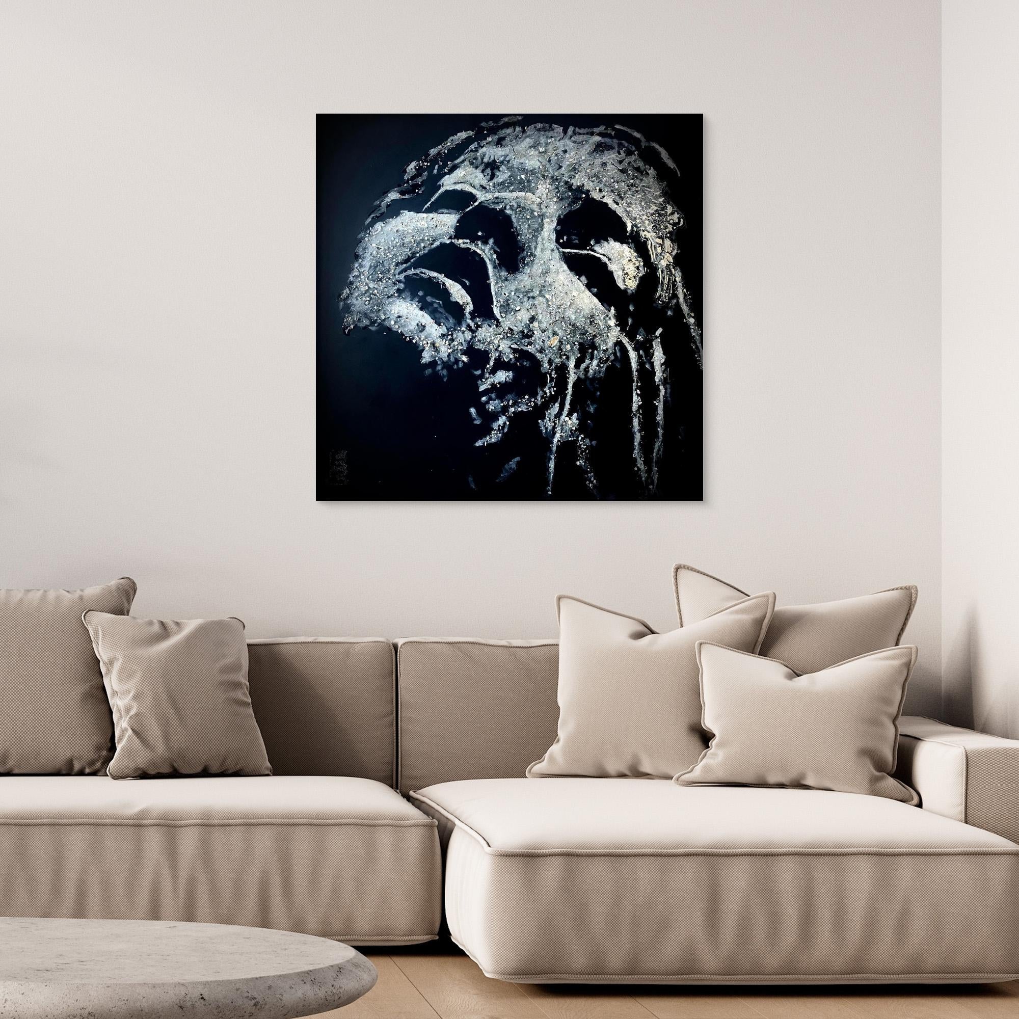 HM-ART1531- Your mask only weeps in the dark- SILVER