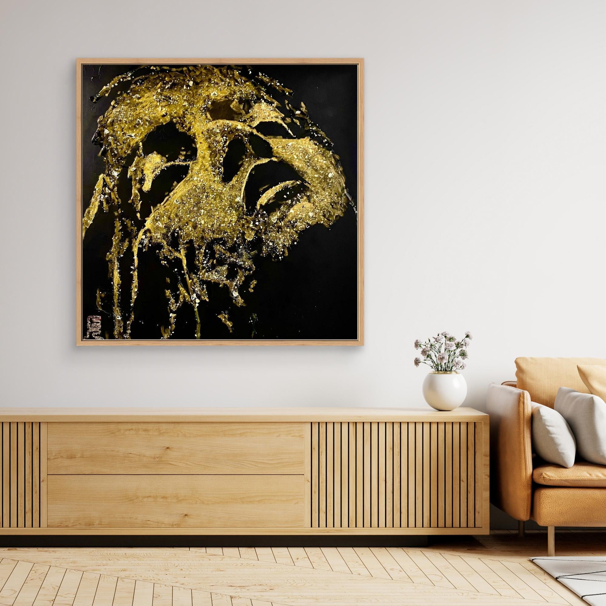 HM-ART1530- Your mask only weeps in the dark- GOLD 
