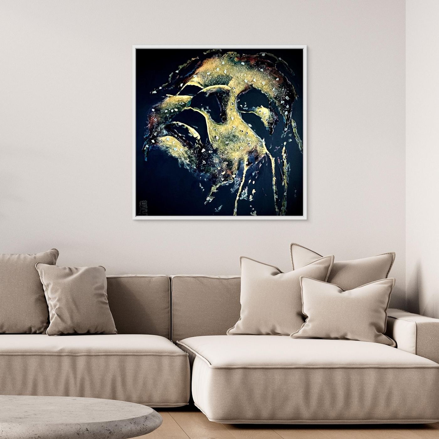 HM-ART1533- Your Burnt Ochre mask only weeps in the dark