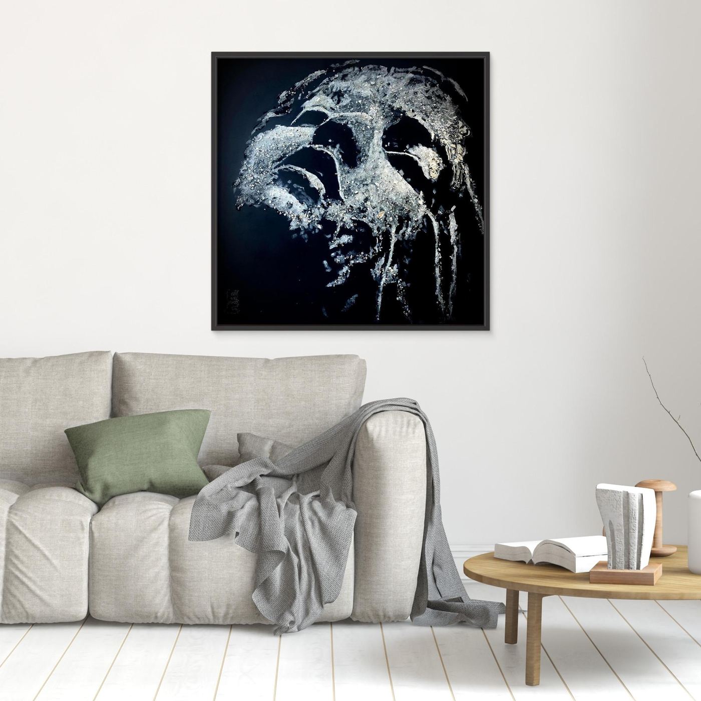 HM-ART1531- Your Silver Ash mask only weeps in the dark- SILVER