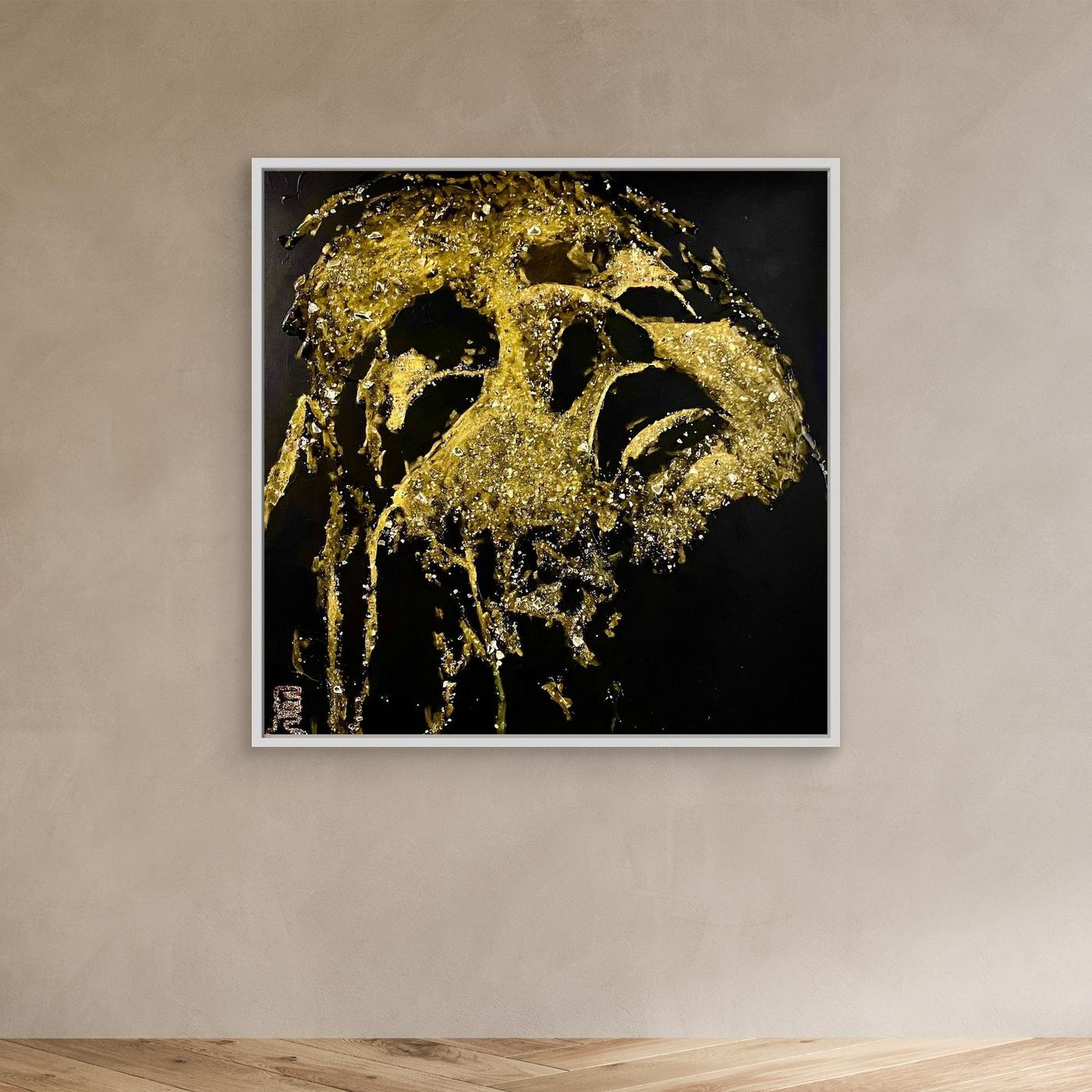 HM-ART1530- Your Ancient Gold mask only weeps in the dark- GOLD 