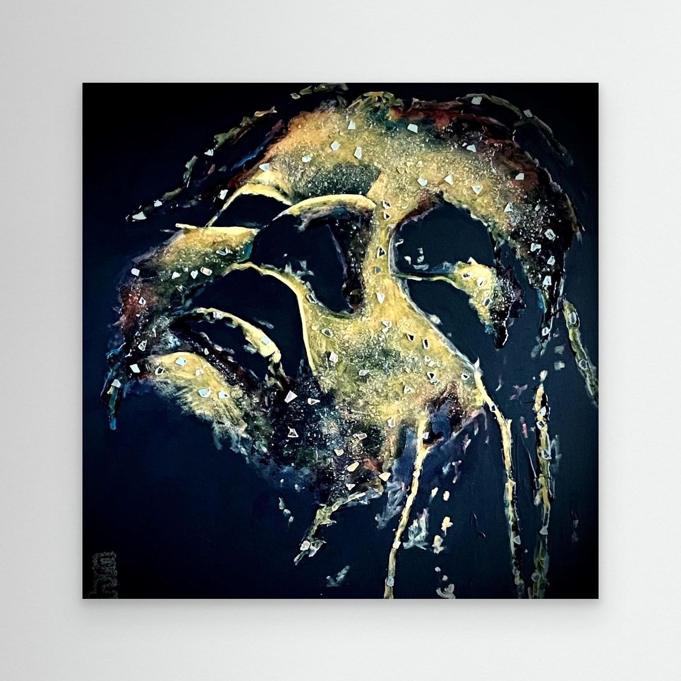 HM-ART1533- Your Burnt Ochre mask only weeps in the dark