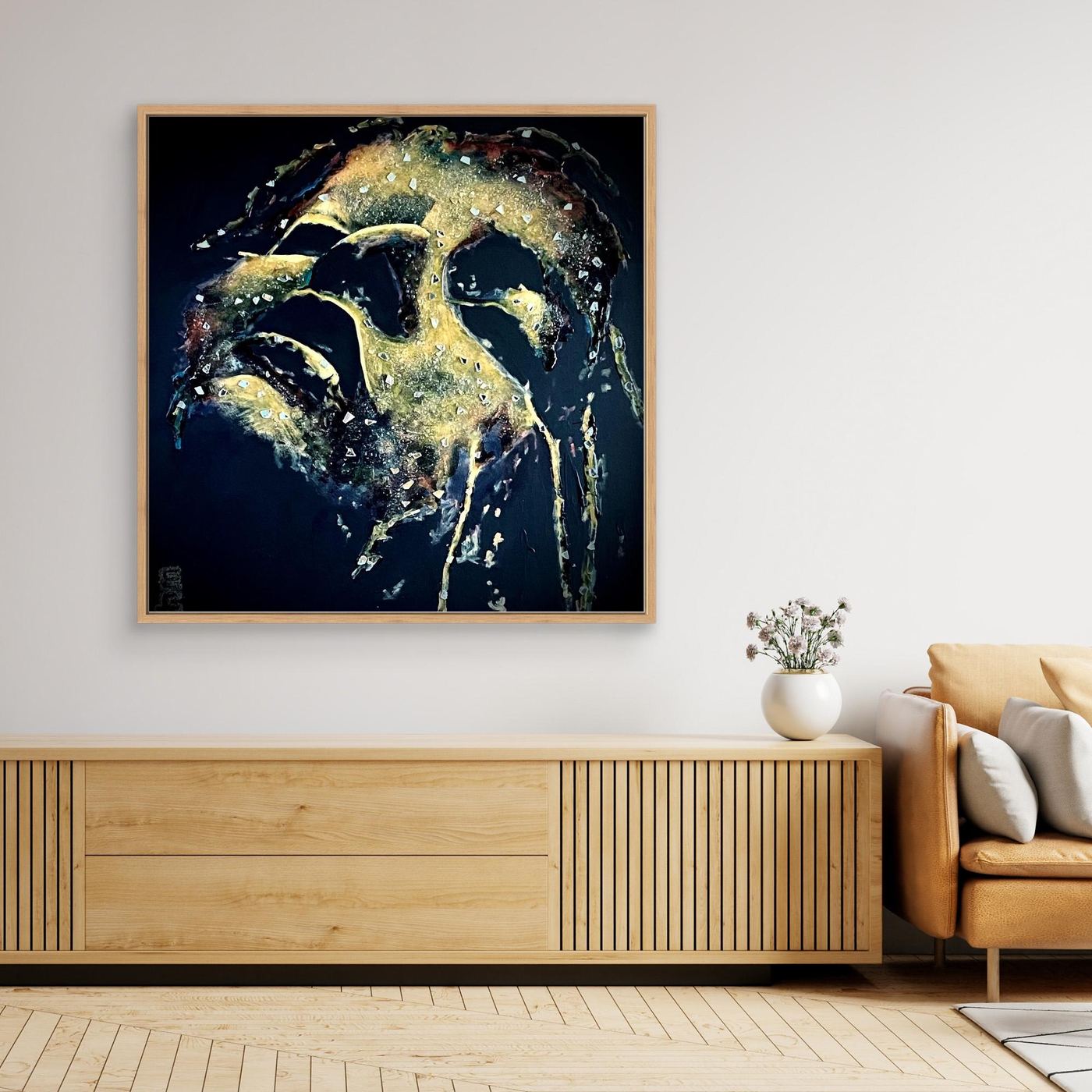 HM-ART1533- Your Burnt Ochre mask only weeps in the dark