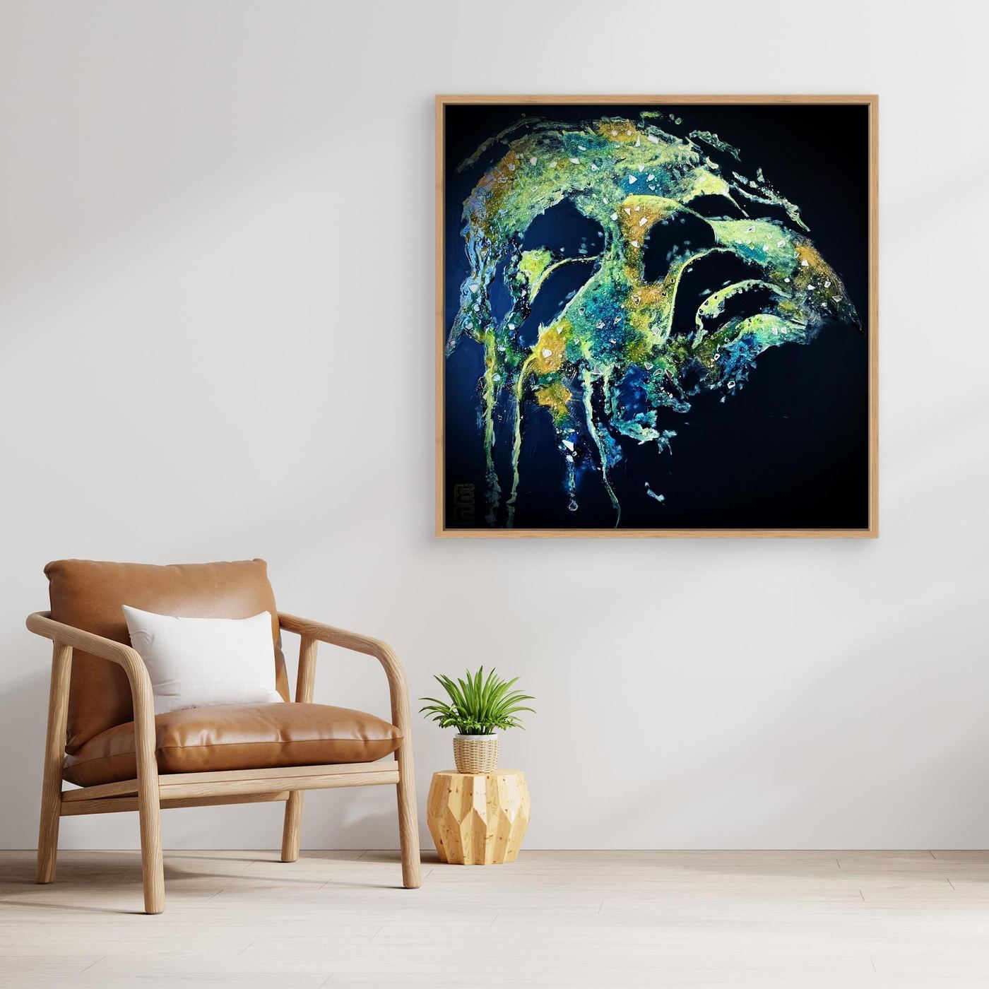 HM-ART1532- Your Ocean Green mask only weeps in the dark