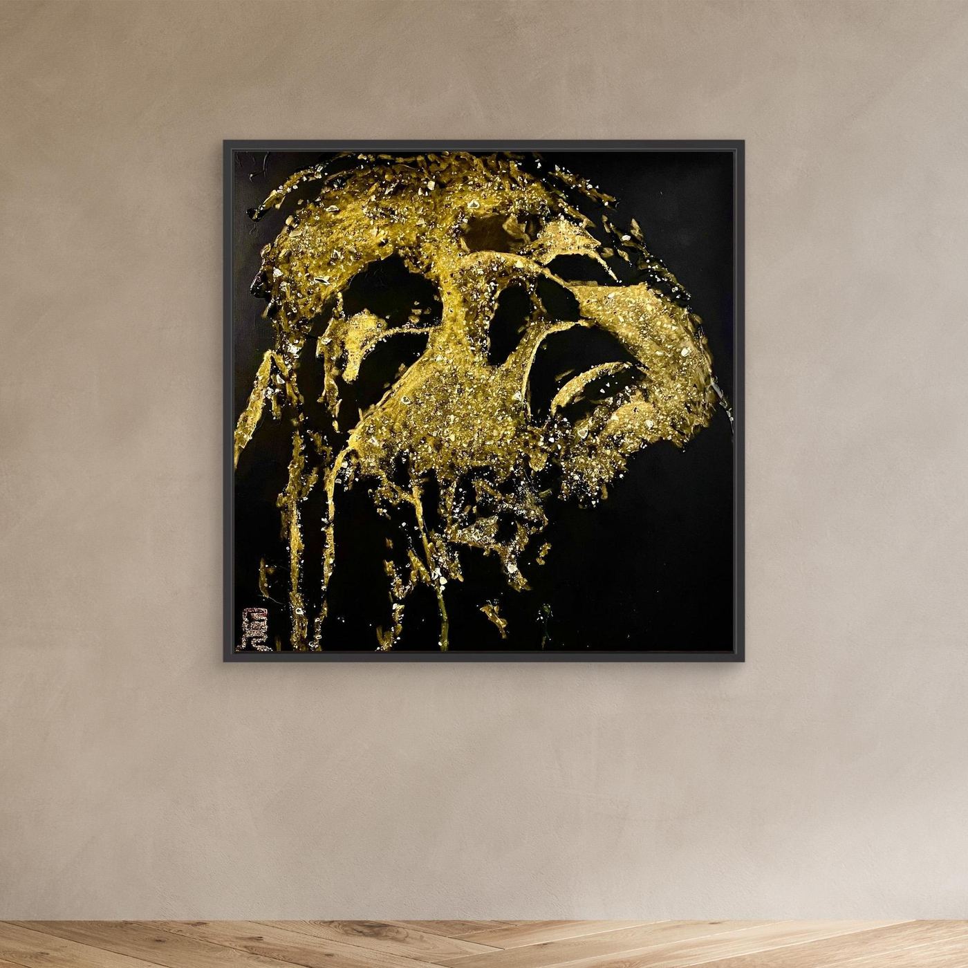 HM-ART1530- Your Ancient Gold mask only weeps in the dark- GOLD 