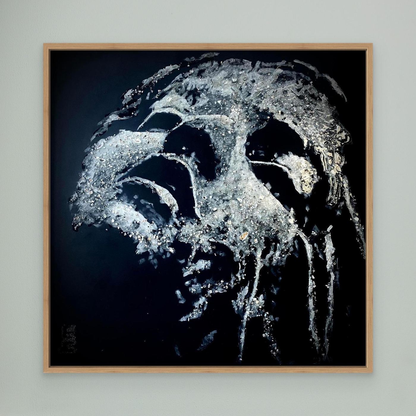 HM-ART1531- Your Silver Ash mask only weeps in the dark- SILVER
