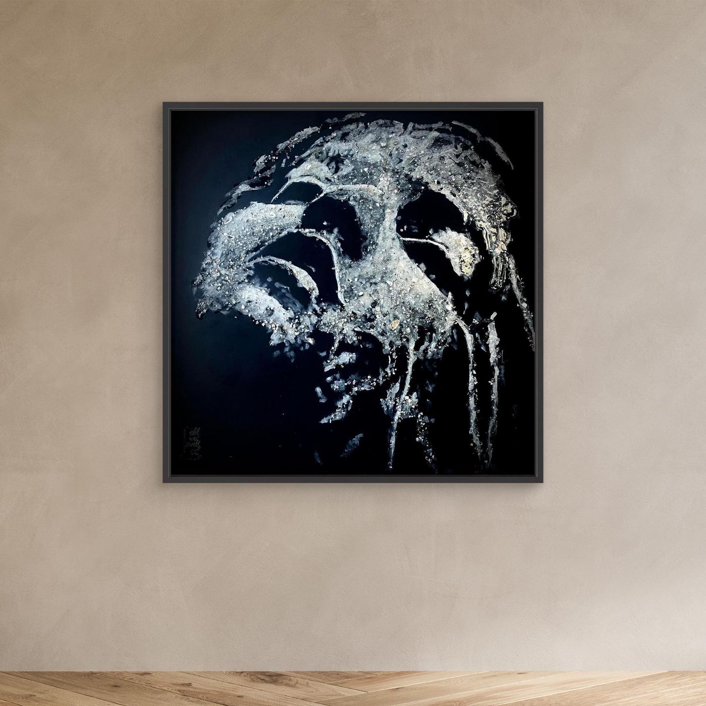 HM-ART1531- Your Silver Ash mask only weeps in the dark- SILVER