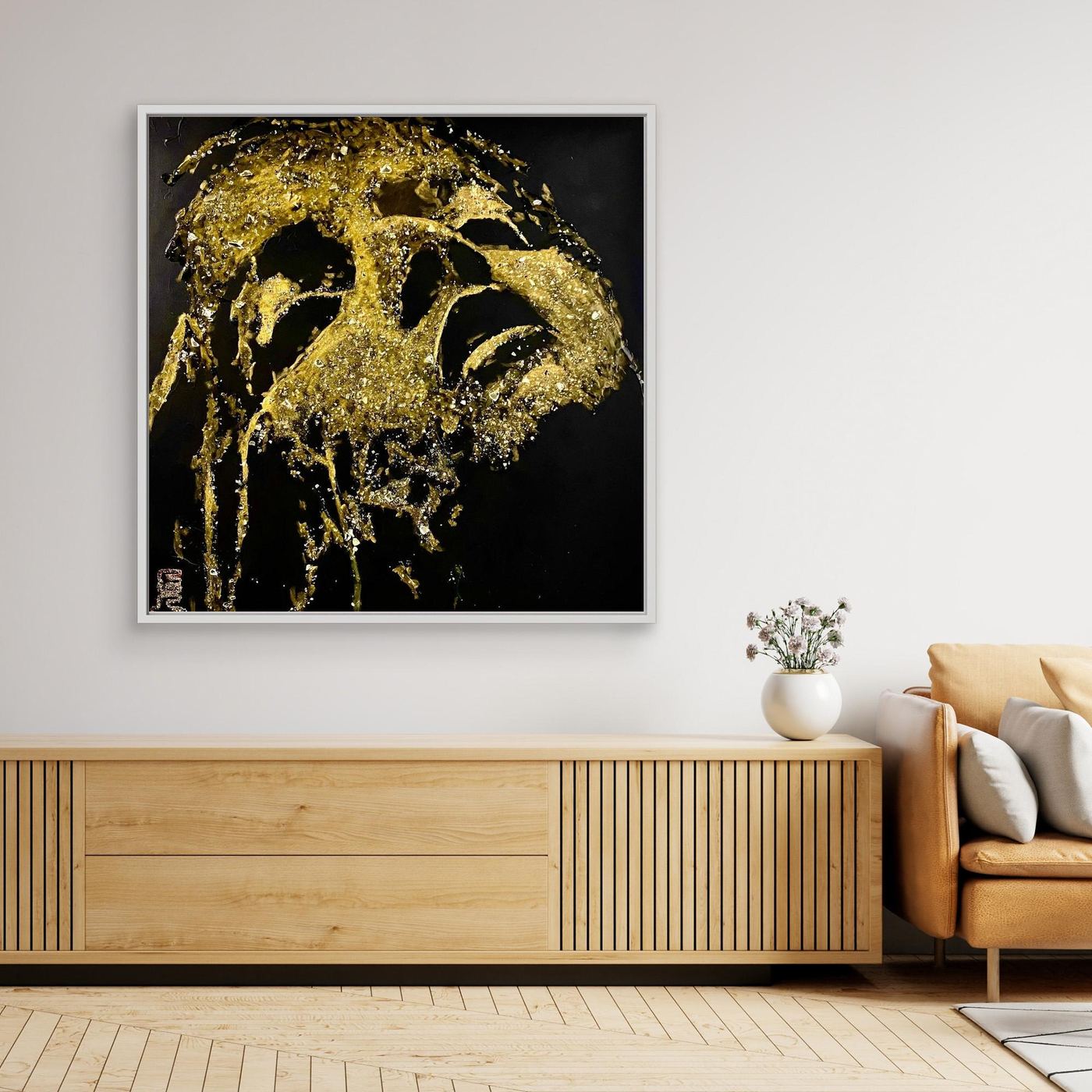 HM-ART1530- Your Ancient Gold mask only weeps in the dark- GOLD 