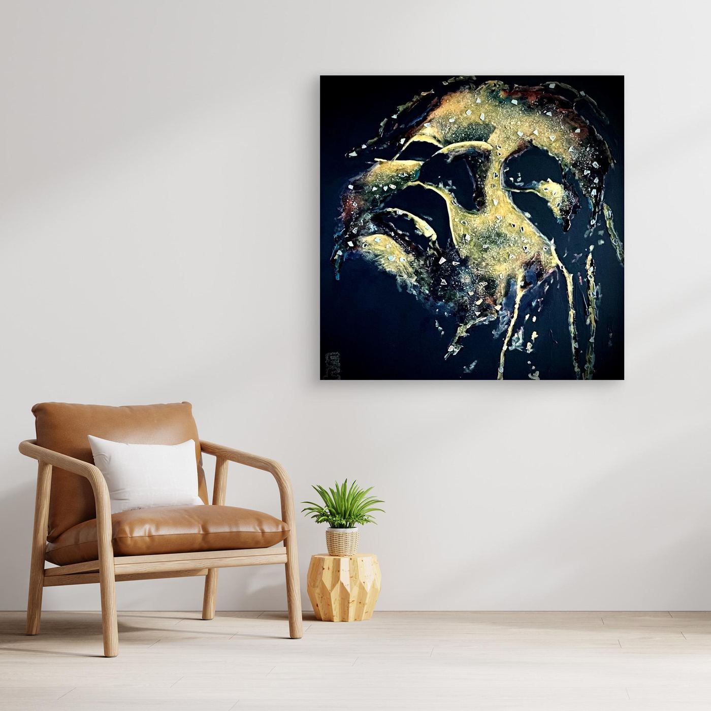 HM-ART1533- Your Burnt Ochre mask only weeps in the dark