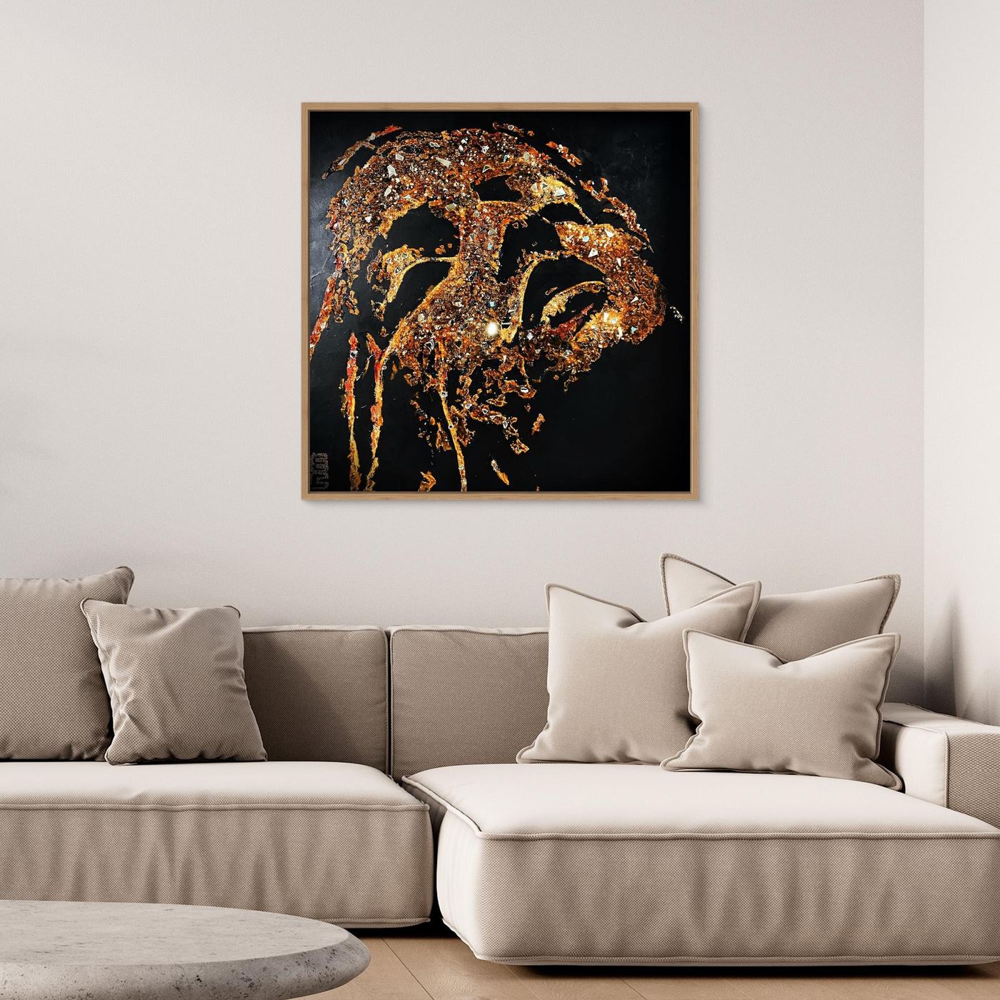 HM-ART1526- Your Burnt Gold mask only weeps in the dark
