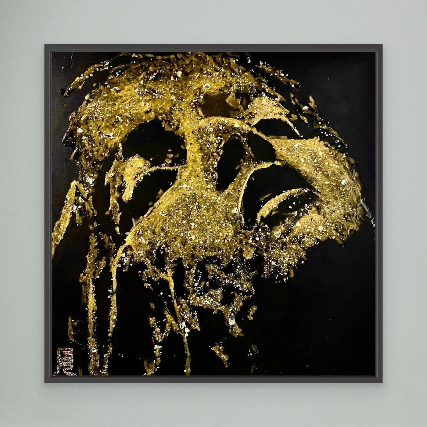 HM-ART1530- Your Ancient Gold mask only weeps in the dark- GOLD 