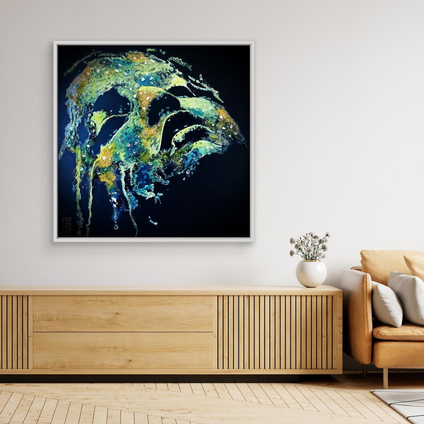 HM-ART1532- Your Ocean Green mask only weeps in the dark