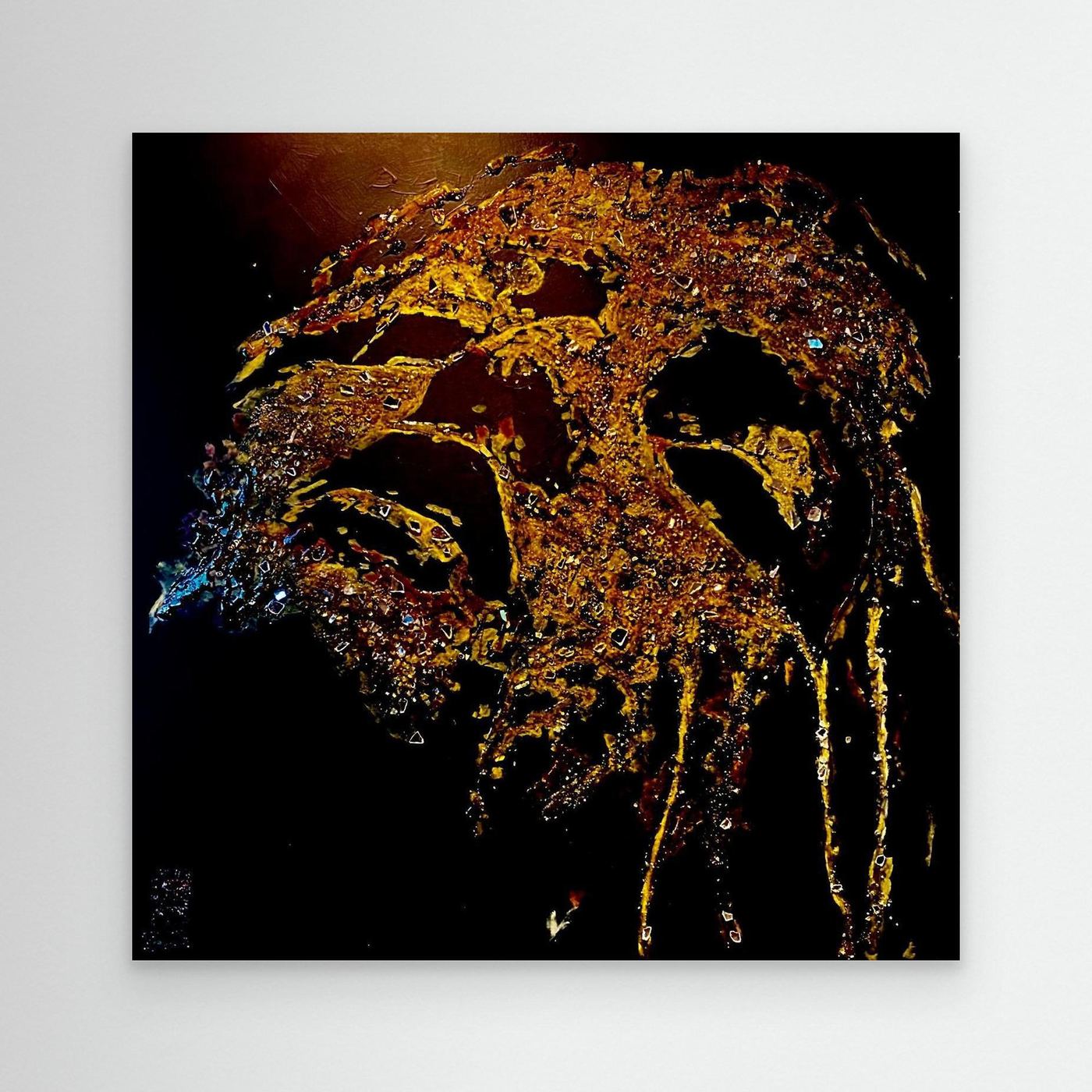HM-ART1527- Your Oxide Gold mask only weeps in the dark