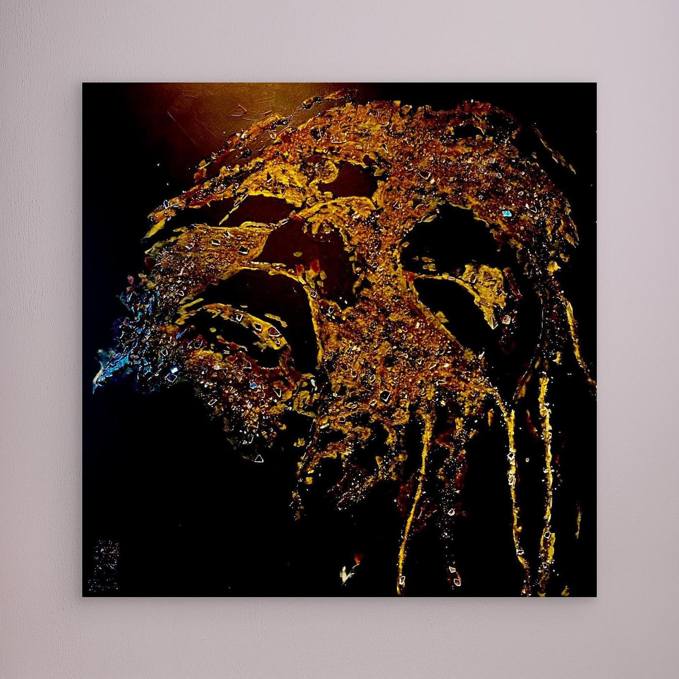 HM-ART1527- Your Oxide Gold mask only weeps in the dark