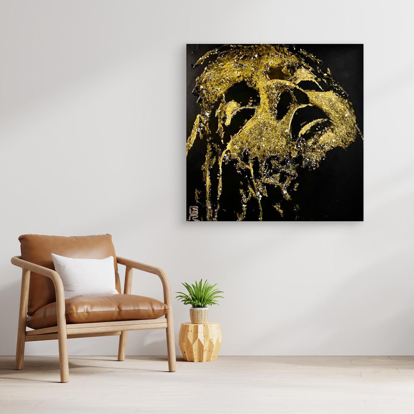 HM-ART1530- Your Ancient Gold mask only weeps in the dark- GOLD 