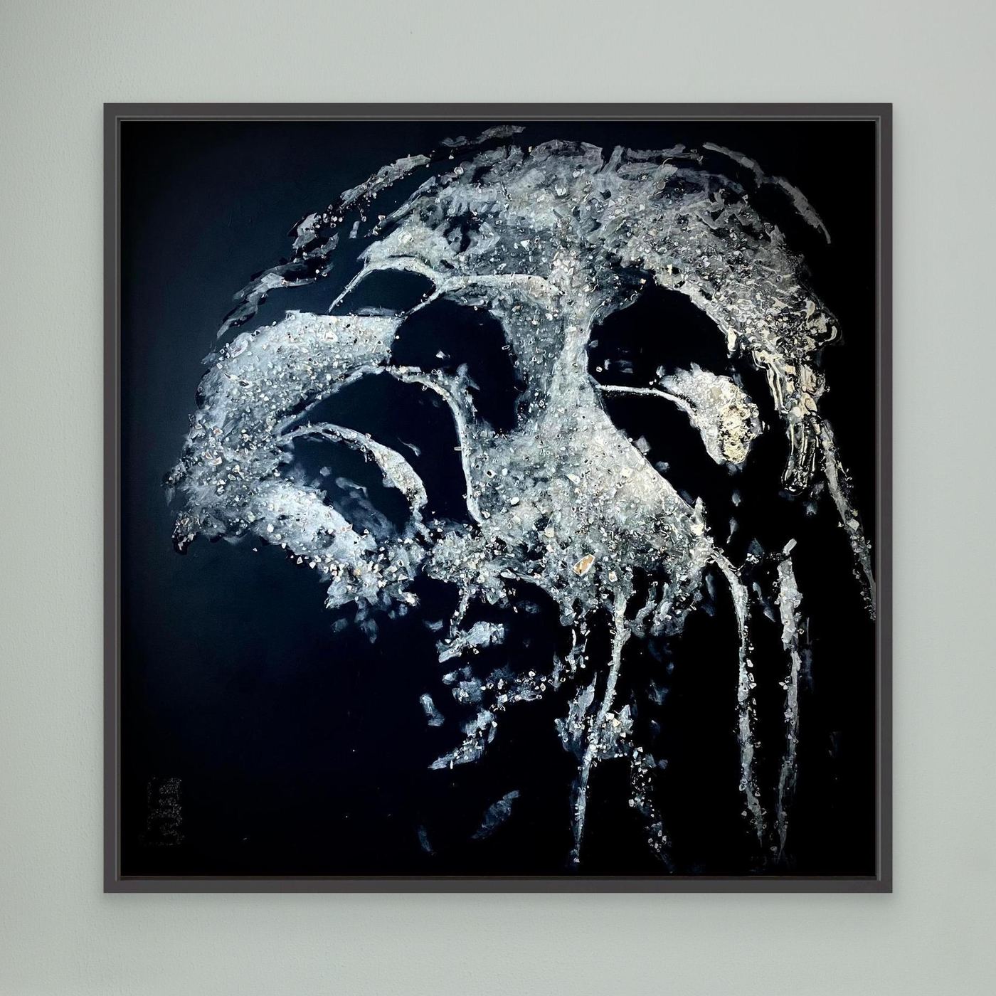 HM-ART1531- Your Silver Ash mask only weeps in the dark- SILVER