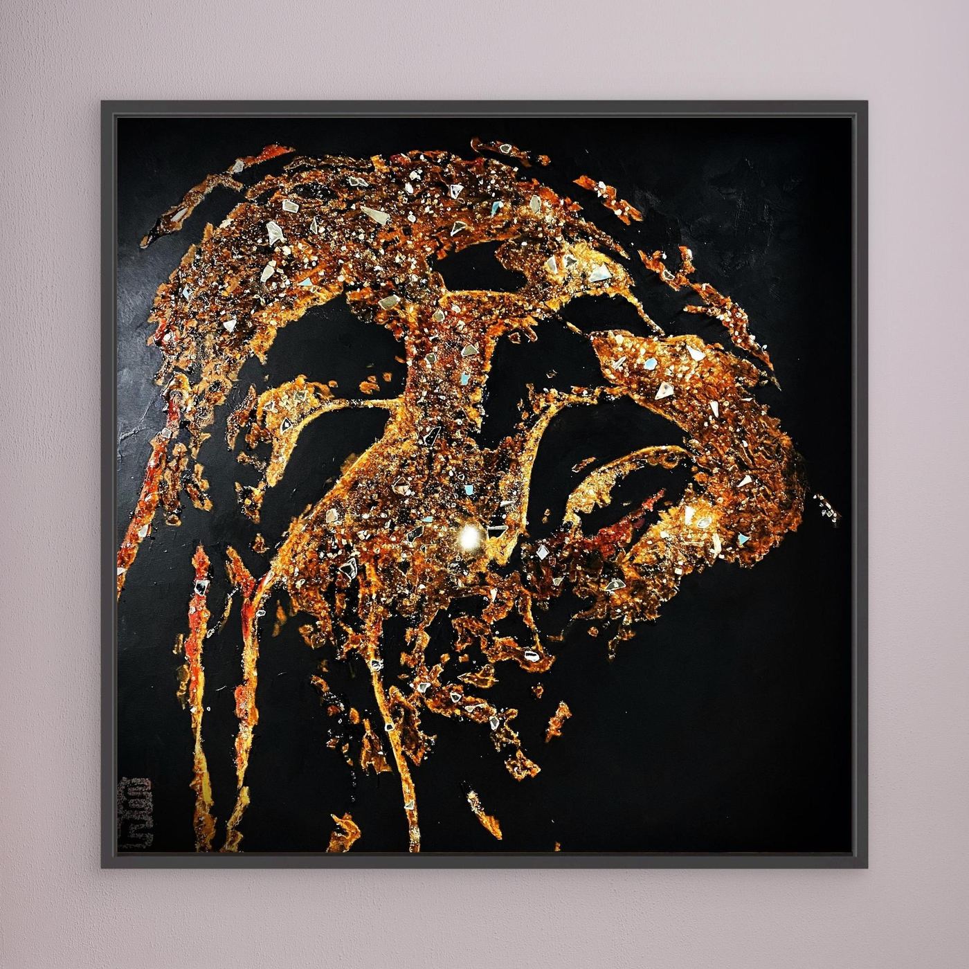 HM-ART1526- Your Burnt Gold mask only weeps in the dark