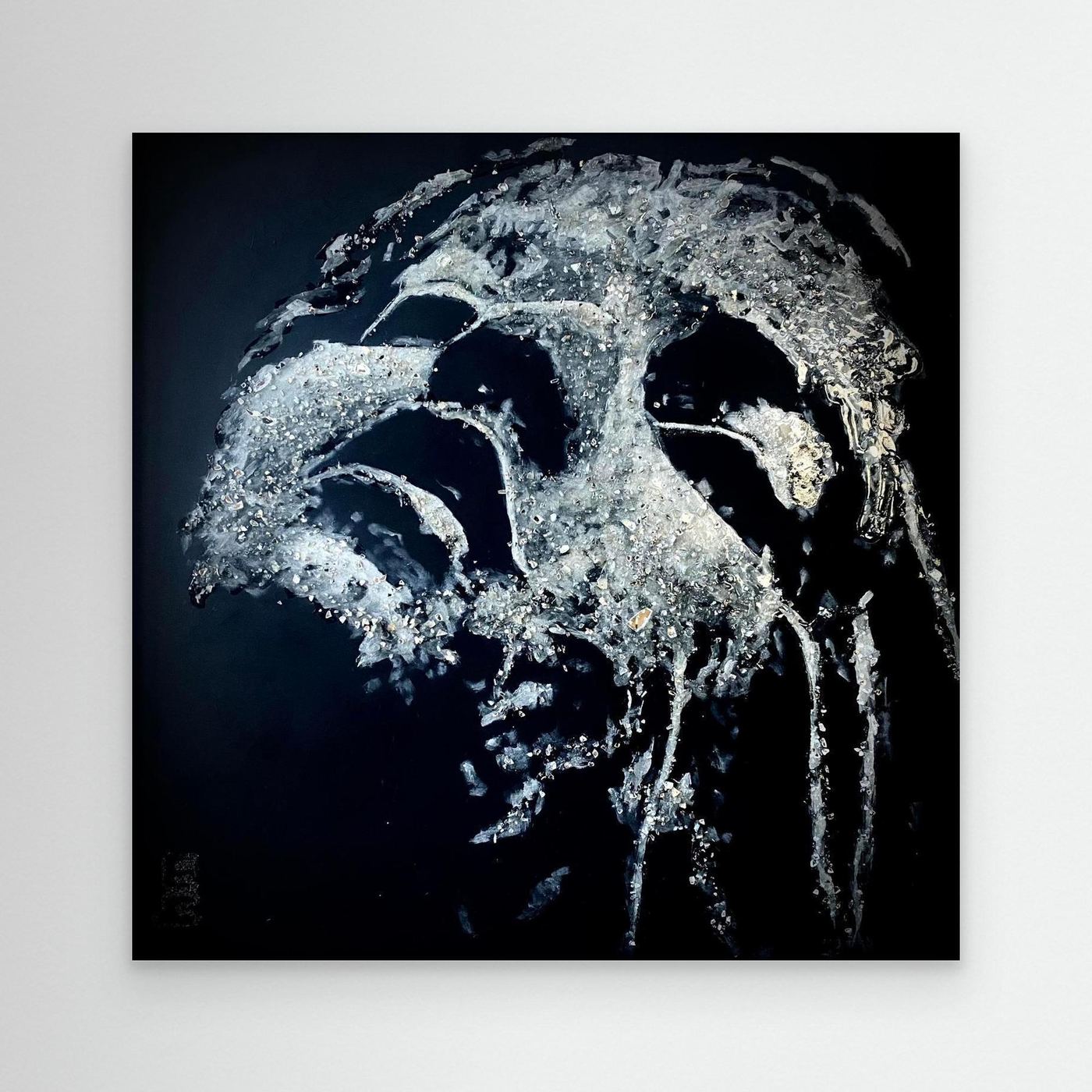 HM-ART1531- Your Silver Ash mask only weeps in the dark- SILVER
