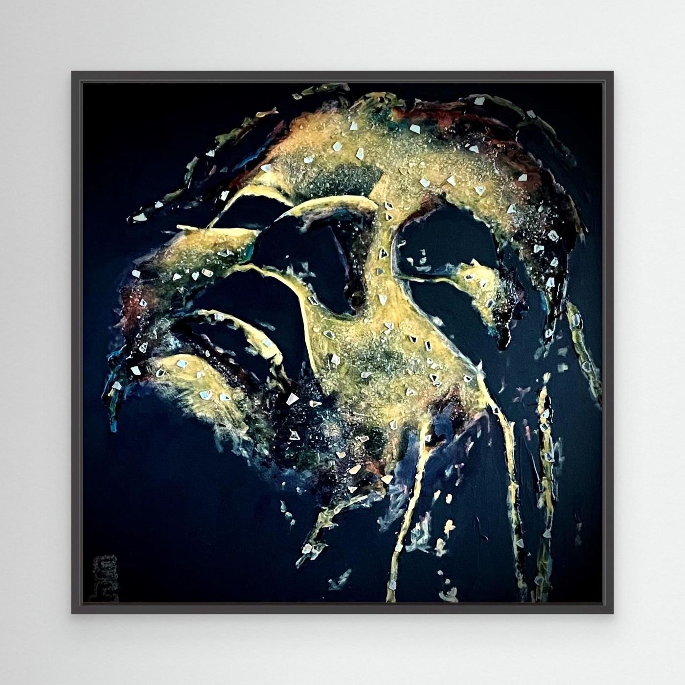 HM-ART1533- Your Burnt Ochre mask only weeps in the dark