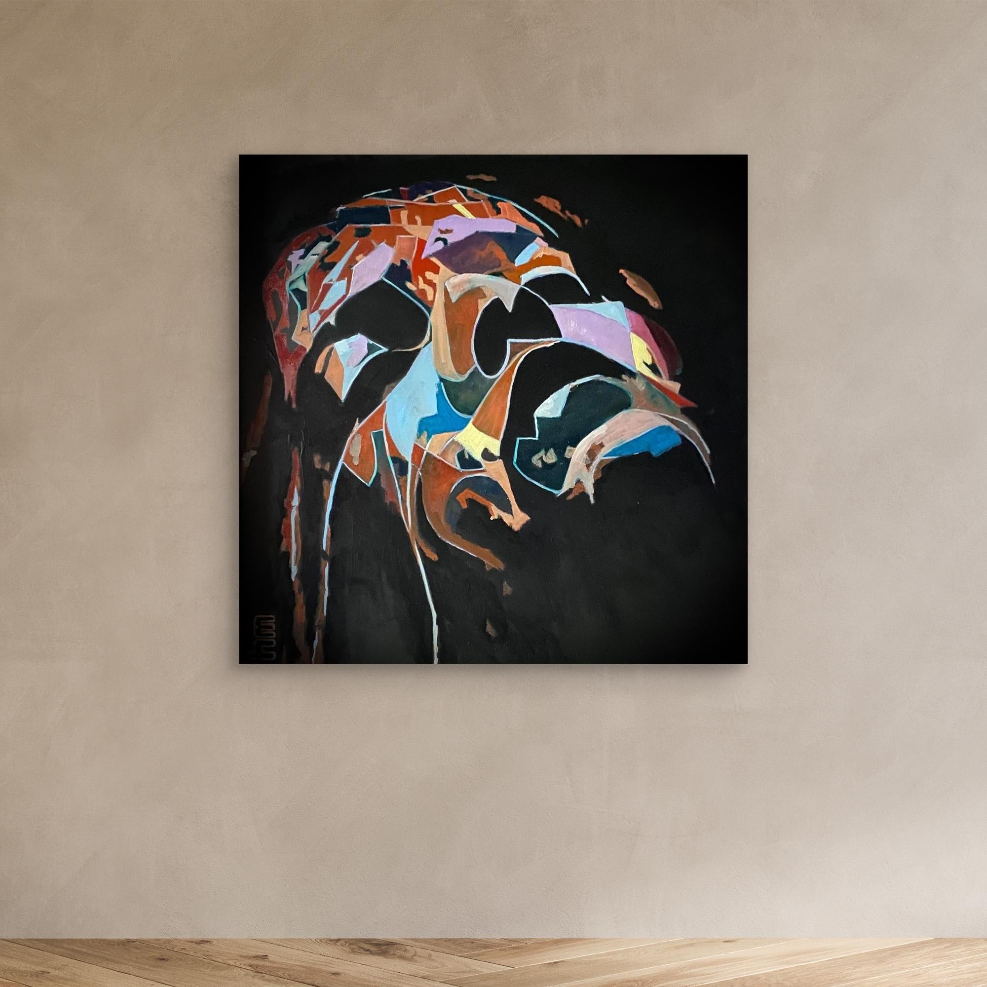 HM-ART1534- Your mask only weeps in the dark- Cubism
