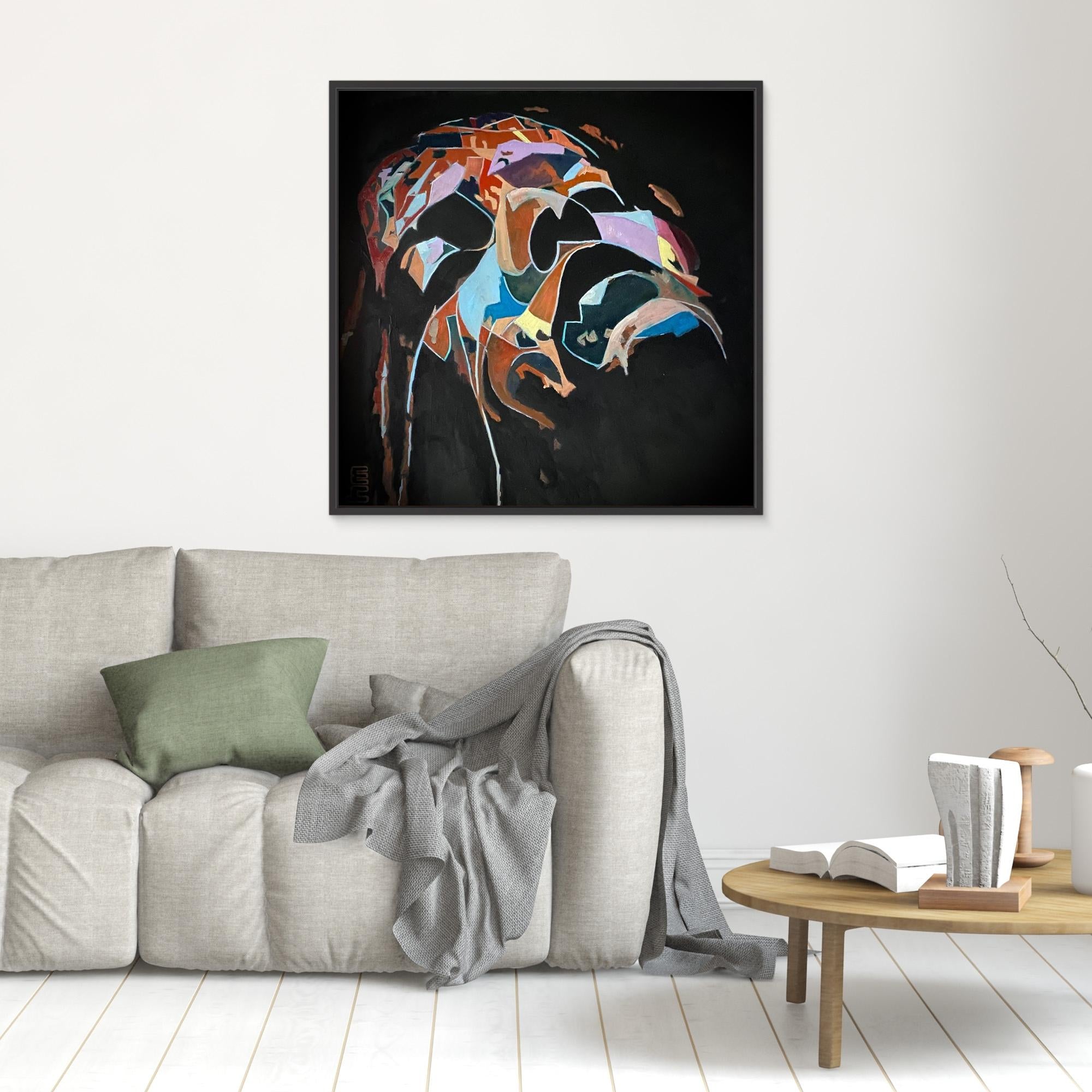 HM-ART1534- Your mask only weeps in the dark- Cubism