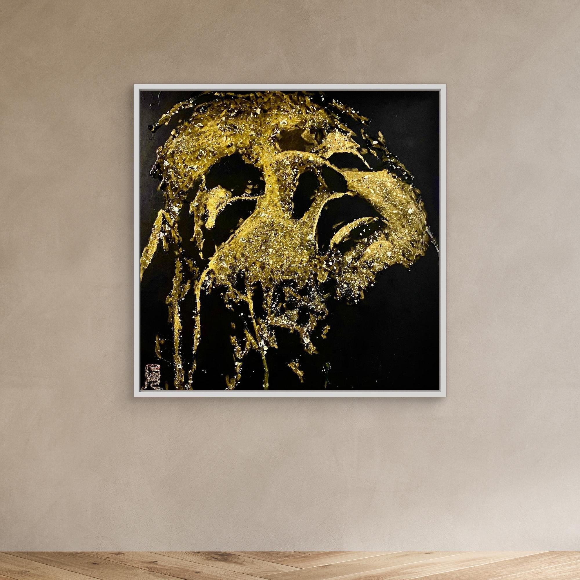HM-ART1530- Your mask only weeps in the dark- GOLD 