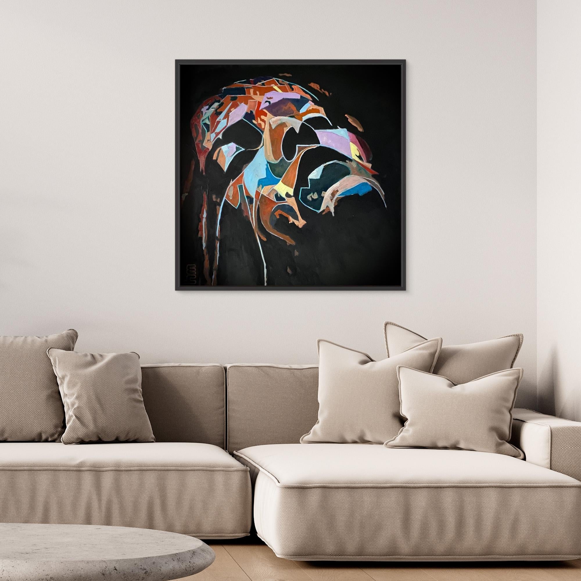 HM-ART1534- Your mask only weeps in the dark- Cubism