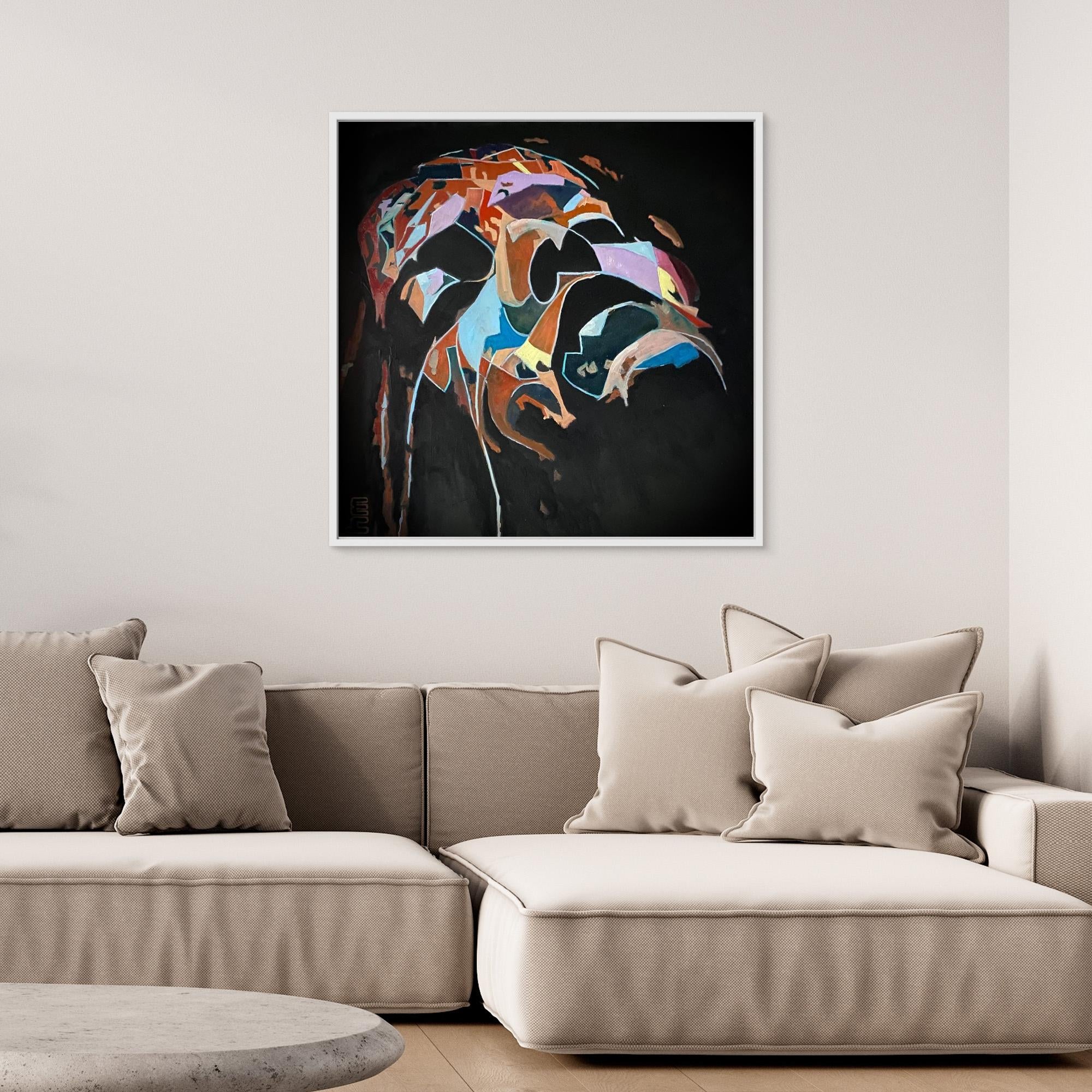 HM-ART1534- Your mask only weeps in the dark- Cubism